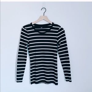 GAP SuperSoft Striped Long Sleeve Crew Tee Size S